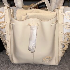 Tory Burch McGraw Elegant Cream Tote Bag